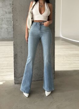 Yüksek Bel İspanyol Paça Pantalon